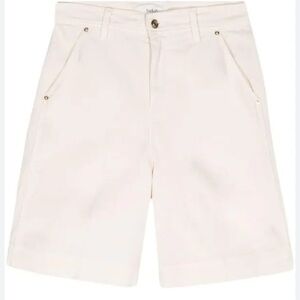 ba&sh Lady Bermuda Todd denim shorts cream pleat 36FR US S